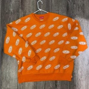Orange and white Supreme Liner Crewneck